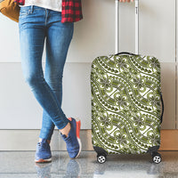 Hibiscus Bloom Island Tribal Waves Luggage Cover Olive Green Polynesian Pattern LT01 - Polynesian Pride