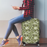 Hibiscus Bloom Island Tribal Waves Luggage Cover Olive Green Polynesian Pattern LT01 - Polynesian Pride