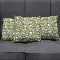 Hibiscus Bloom Island Tribal Waves Pillow Cover Olive Green Polynesian Pattern