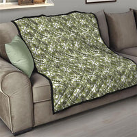 Hibiscus Bloom Island Tribal Waves Quilt Olive Green Polynesian Pattern