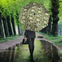Hibiscus Bloom Island Tribal Waves Umbrella Olive Green Polynesian Pattern LT01 - Polynesian Pride