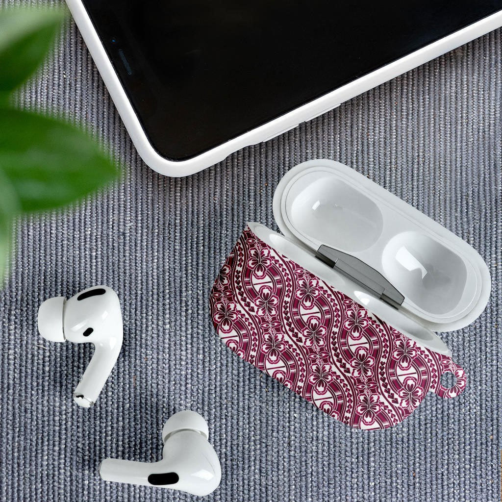 Hibiscus Bloom Island Tribal Waves AirPods Case Pink Polynesian Pattern LT01 - Polynesian Pride