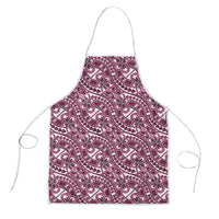 Hibiscus Bloom Island Tribal Waves Apron Pink Polynesian Pattern