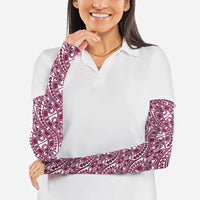 Hibiscus Bloom Island Tribal Waves Arm Sleeves Pink Polynesian Pattern LT01 - Polynesian Pride