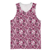 Hibiscus Bloom Island Tribal Waves Basketball Jersey Pink Polynesian Pattern