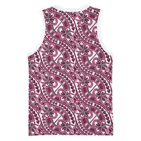Hibiscus Bloom Island Tribal Waves Basketball Jersey Pink Polynesian Pattern