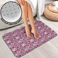Hibiscus Bloom Island Tribal Waves Bathroom Set Pink Polynesian Pattern