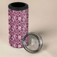 Hibiscus Bloom Island Tribal Waves 4 in 1 Can Cooler Tumbler Pink Polynesian Pattern LT01 - Polynesian Pride