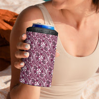 Hibiscus Bloom Island Tribal Waves 4 in 1 Can Cooler Tumbler Pink Polynesian Pattern LT01 - Polynesian Pride
