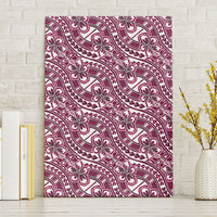Hibiscus Bloom Island Tribal Waves Canvas Wall Art Pink Polynesian Pattern