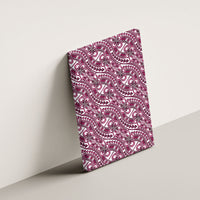 Hibiscus Bloom Island Tribal Waves Canvas Wall Art Pink Polynesian Pattern