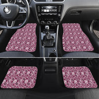 Hibiscus Bloom Island Tribal Waves Car Mats Pink Polynesian Pattern
