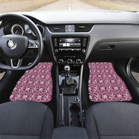 Hibiscus Bloom Island Tribal Waves Car Mats Pink Polynesian Pattern