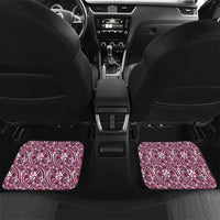 Hibiscus Bloom Island Tribal Waves Car Mats Pink Polynesian Pattern