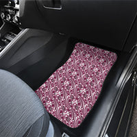 Hibiscus Bloom Island Tribal Waves Car Mats Pink Polynesian Pattern