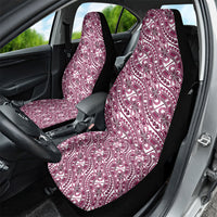 Hibiscus Bloom Island Tribal Waves Car Seat Cover Pink Polynesian Pattern