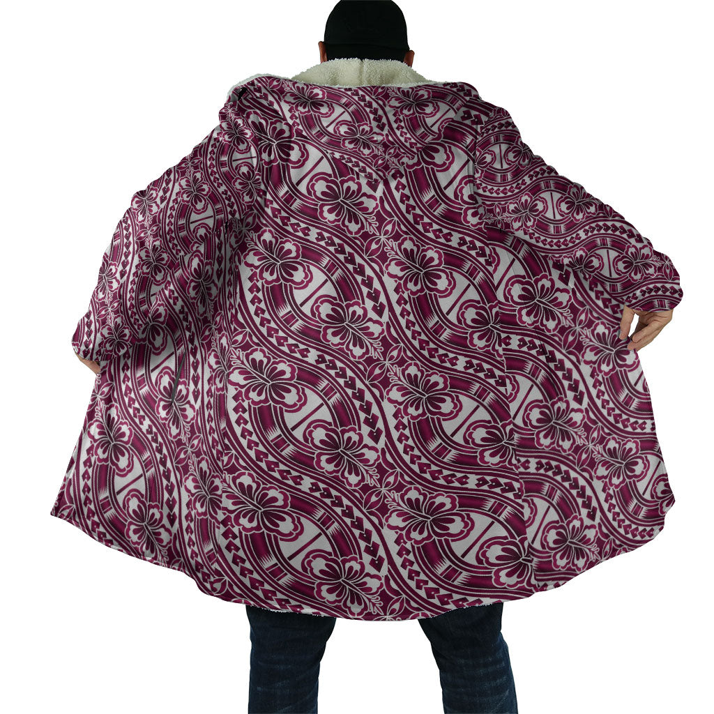 Hibiscus Bloom Island Tribal Waves Cloak Pink Polynesian Pattern LT01 - Polynesian Pride