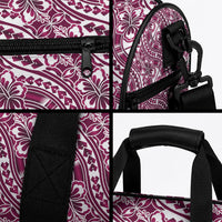 Hibiscus Bloom Island Tribal Waves Duffle Bag Pink Polynesian Pattern