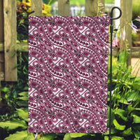 Hibiscus Bloom Island Tribal Waves Garden Flag Pink Polynesian Pattern