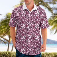 Hibiscus Bloom Island Tribal Waves Hawaiian Shirt Pink Polynesian Pattern