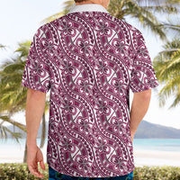 Hibiscus Bloom Island Tribal Waves Hawaiian Shirt Pink Polynesian Pattern