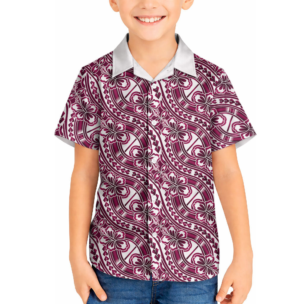 Hibiscus Bloom Island Tribal Waves Hawaiian Shirt Pink Polynesian Pattern