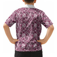 Hibiscus Bloom Island Tribal Waves Hawaiian Shirt Pink Polynesian Pattern