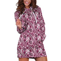 Hibiscus Bloom Island Tribal Waves Hoodie Dress Pink Polynesian Pattern LT01 Pink - Polynesian Pride