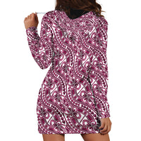 Hibiscus Bloom Island Tribal Waves Hoodie Dress Pink Polynesian Pattern LT01 - Polynesian Pride