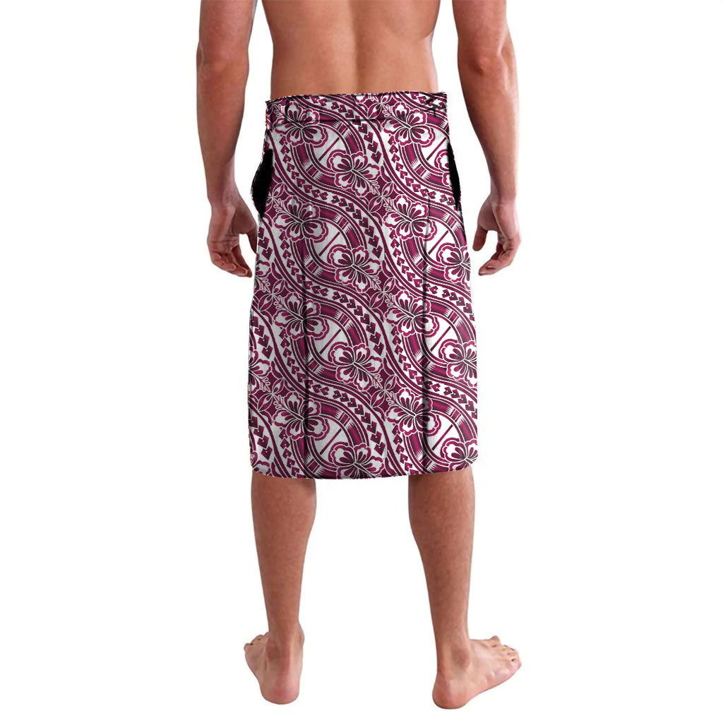 Hibiscus Bloom Island Tribal Waves Lavalava Pink Polynesian Pattern