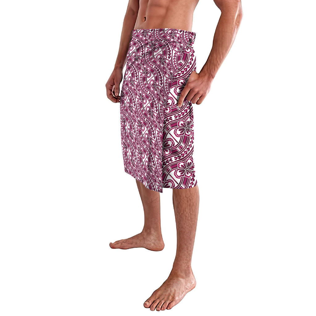 Hibiscus Bloom Island Tribal Waves Lavalava Pink Polynesian Pattern