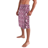 Hibiscus Bloom Island Tribal Waves Lavalava Pink Polynesian Pattern