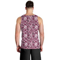 Hibiscus Bloom Island Tribal Waves Men Tank Top Pink Polynesian Pattern LT01 - Polynesian Pride