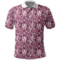 Hibiscus Bloom Island Tribal Waves Polo Shirt Pink Polynesian Pattern LT01 Pink - Polynesian Pride
