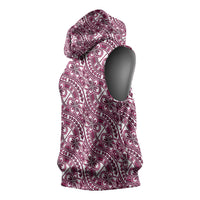 Hibiscus Bloom Island Tribal Waves Sleeveless Hoodie Pink Polynesian Pattern LT01 - Polynesian Pride
