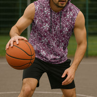 Hibiscus Bloom Island Tribal Waves Sleeveless Hoodie Pink Polynesian Pattern LT01 - Polynesian Pride