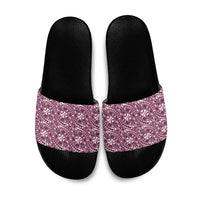 Hibiscus Bloom Island Tribal Waves Slide Sandals Pink Polynesian Pattern LT01 Pink - Polynesian Pride