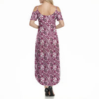 Hibiscus Bloom Island Tribal Waves Summer Maxi Dress Pink Polynesian Pattern LT01 - Polynesian Pride