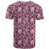 Hibiscus Bloom Island Tribal Waves T Shirt Pink Polynesian Pattern LT01 - Polynesian Pride