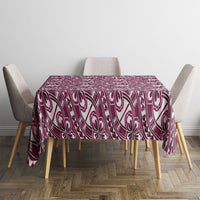 Hibiscus Bloom Island Tribal Waves Tablecloth Pink Polynesian Pattern