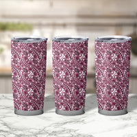 Hibiscus Bloom Island Tribal Waves Tumbler Cup Pink Polynesian Pattern LT01 - Polynesian Pride