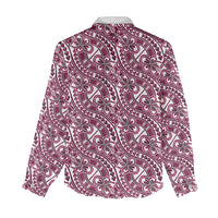 Hibiscus Bloom Island Tribal Waves Women Casual Shirt Pink Polynesian Pattern LT01 - Polynesian Pride