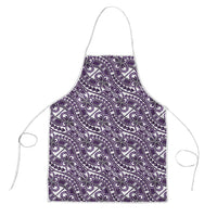 Hibiscus Bloom Island Tribal Waves Apron Purple Polynesian Pattern