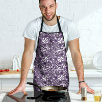 Hibiscus Bloom Island Tribal Waves Apron Purple Polynesian Pattern