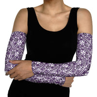 Hibiscus Bloom Island Tribal Waves Arm Sleeves Purple Polynesian Pattern LT01 - Polynesian Pride