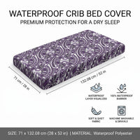 Hibiscus Bloom Island Tribal Waves Baby Bed Cover Purple Polynesian Pattern