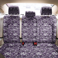 Hibiscus Bloom Island Tribal Waves Back Car Seat Cover Purple Polynesian Pattern