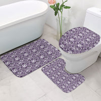 Hibiscus Bloom Island Tribal Waves Bathroom Set Purple Polynesian Pattern