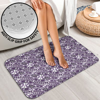 Hibiscus Bloom Island Tribal Waves Bathroom Set Purple Polynesian Pattern