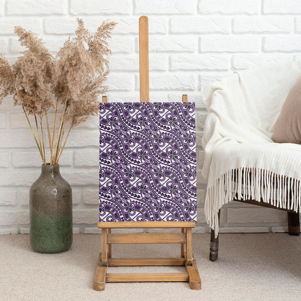 Hibiscus Bloom Island Tribal Waves Canvas Wall Art Purple Polynesian Pattern LT01 - Polynesian Pride